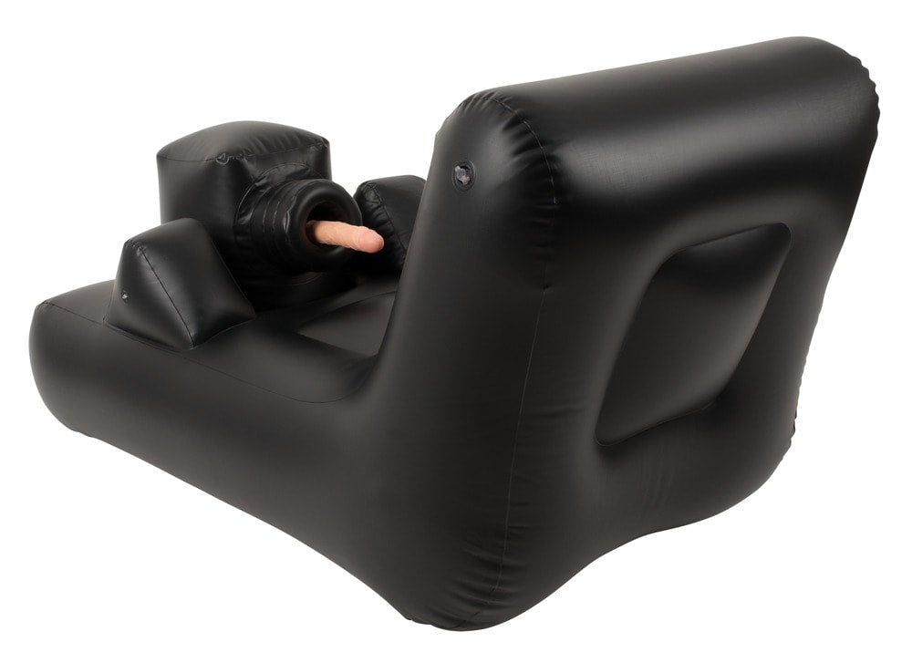 Thrusting Bed in a fully reclined angle, highlighting the body support structure and toy mount placement.