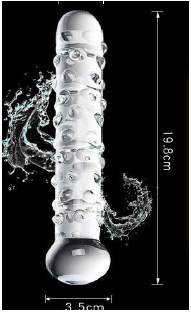 GLASS DILDO BEADED SHAFT