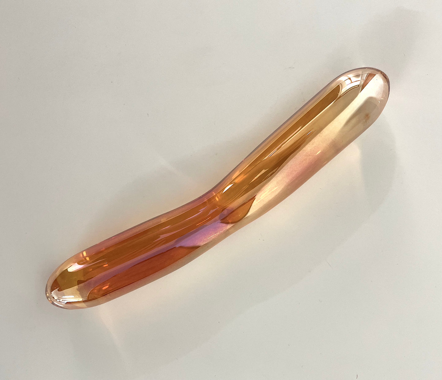 GLASS DILDO YELLOW SHAFT SMOOTH