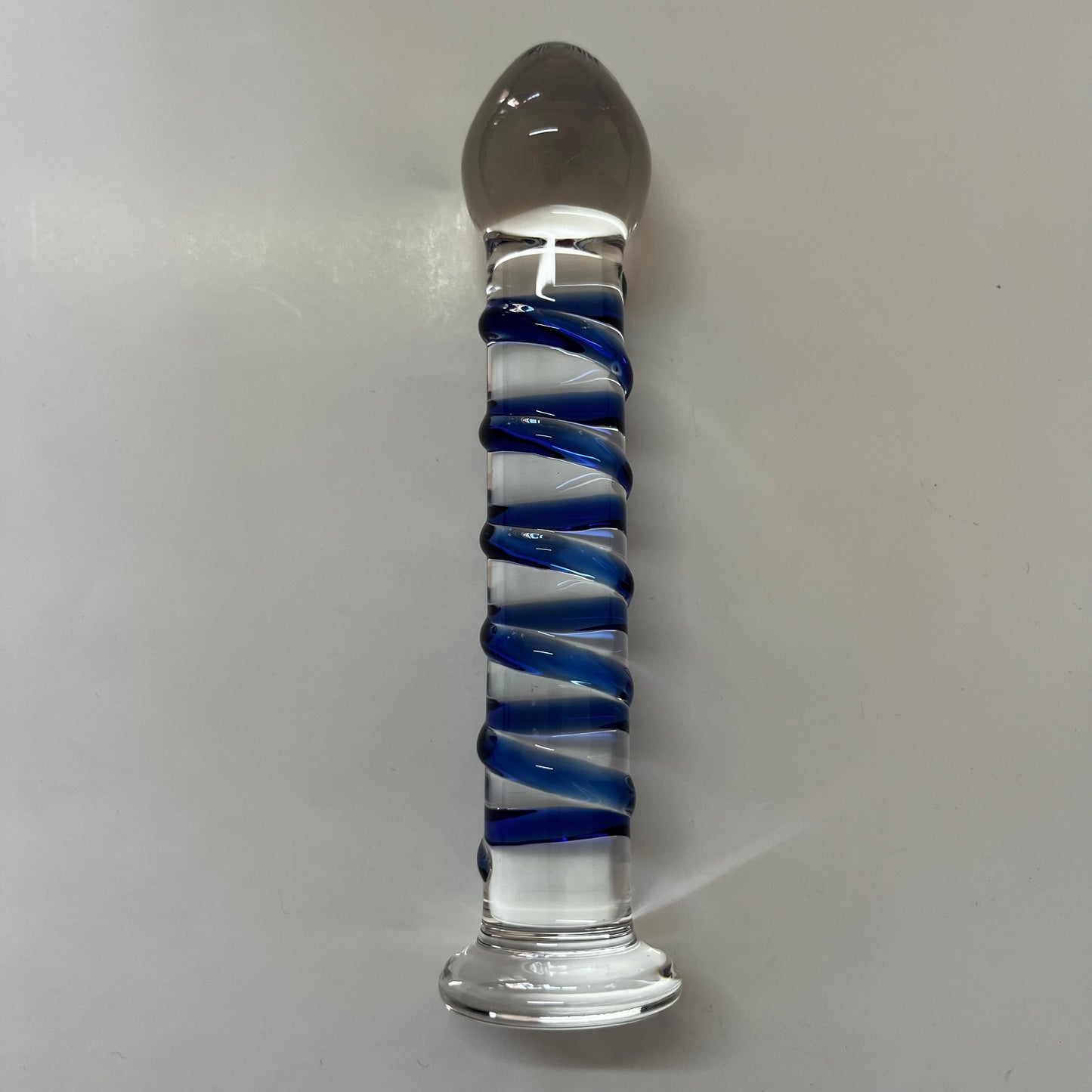 GLASS DILDO BLUE SPIRAL