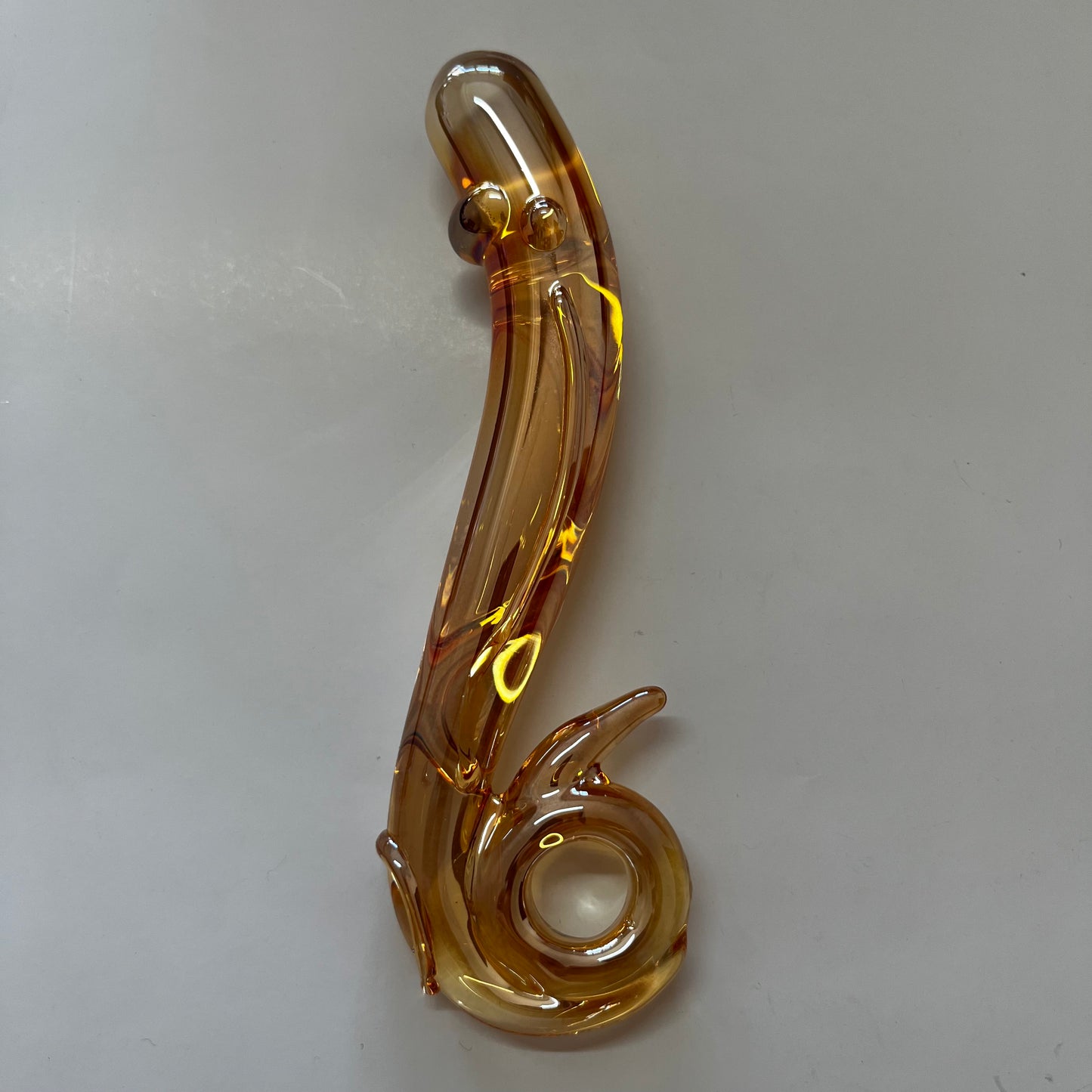 GLASS DILDO YELLOW PLEASURE