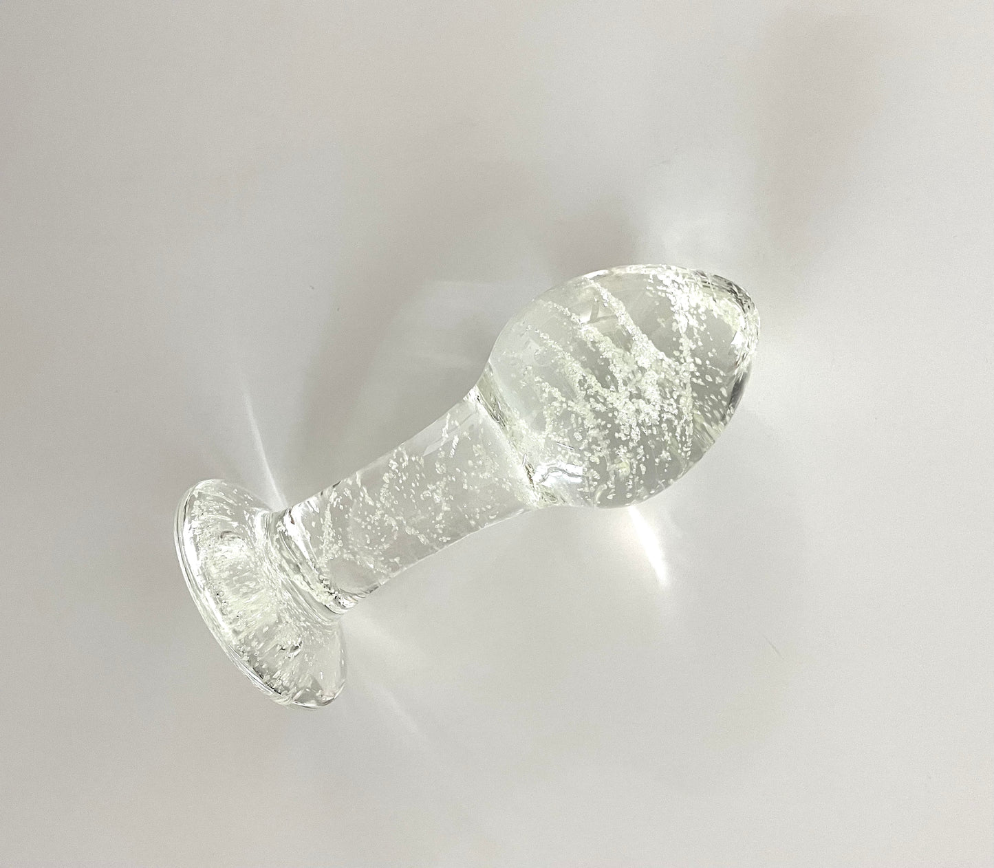 Glass Butt Plug Snow Bubbles