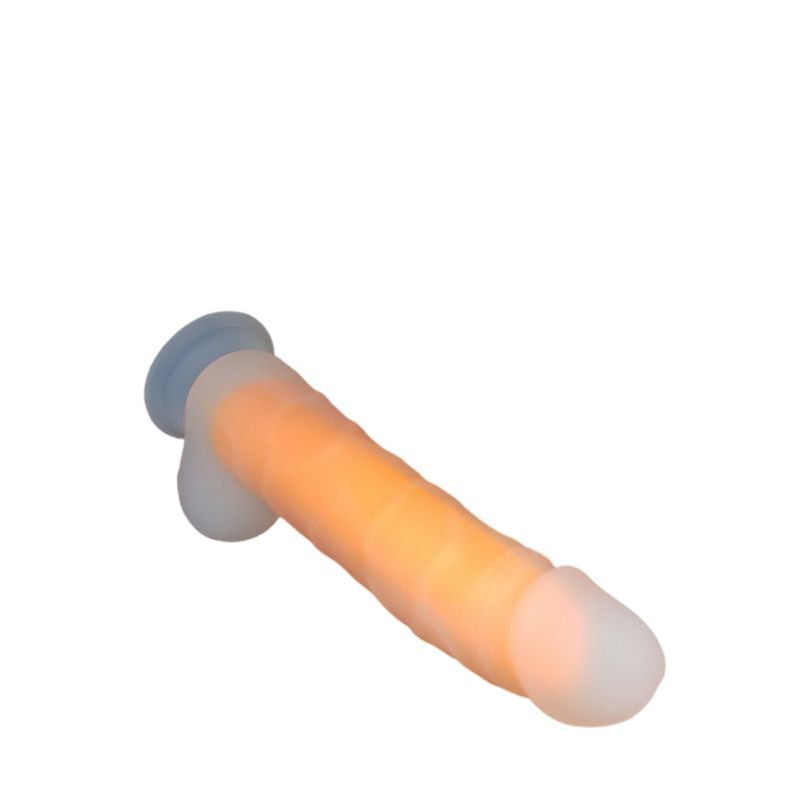 Liquid Silicone Dual Orange 15cm dildo with suction cup