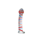 GLASS DILDO RED AND BLUE STRIPE'S