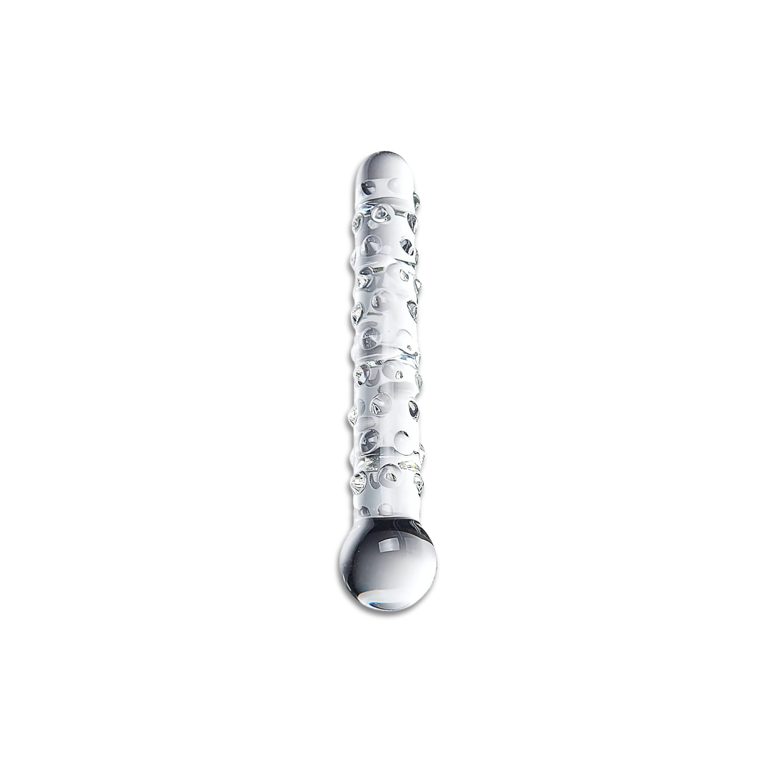 GLASS DILDO BEADED SHAFT