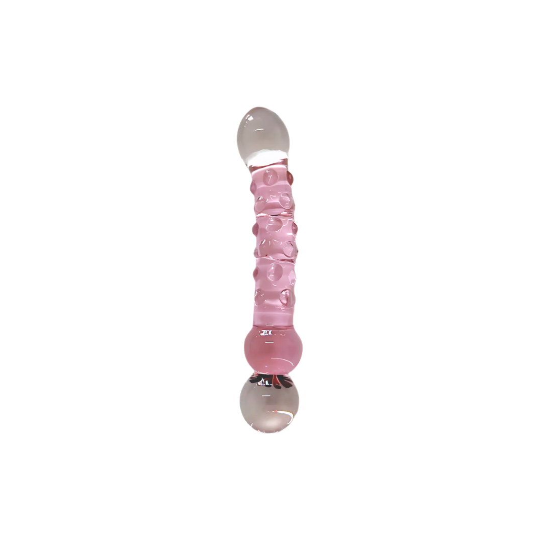 GLASS DILDO FLOWER STUDDED