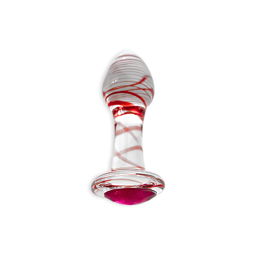 Glass Butt Plug Red Diamond