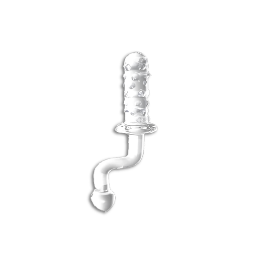 GLASS DILDO STUDDED HANDLE