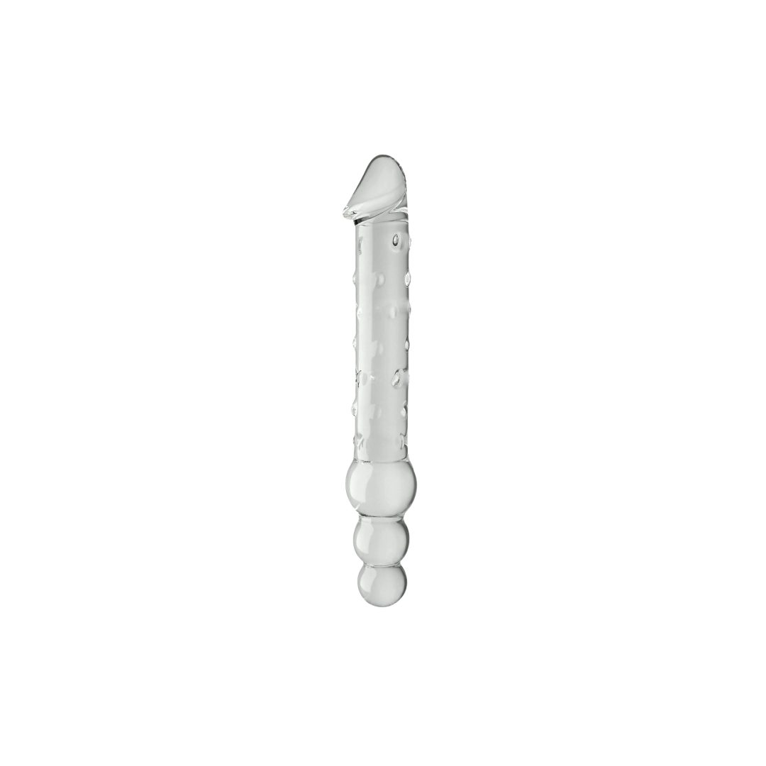 GLASS DILDO ROUNDED & STUDDED