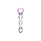 GLASS DILDO PINK HEART WAND