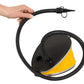 Heavy-duty yellow and black foot pump used to inflate the thrusting bed quickly and efficiently.