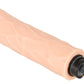Detailed close-up of one of the included vibrator attachments with twist-off cap for battery access.