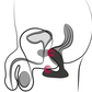 Illustration showing internal placement of the Svakom Vick for prostate and perineum stimulation