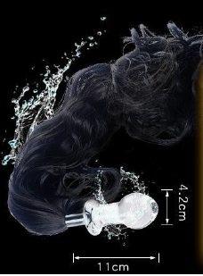 GLASS BUTT PLUG BLACK FOX TAIL