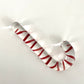 GLASS DILDO RED AND CLEAR CANE