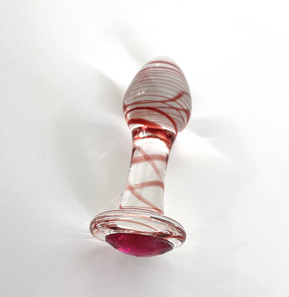 Glass Butt Plug Red Diamond