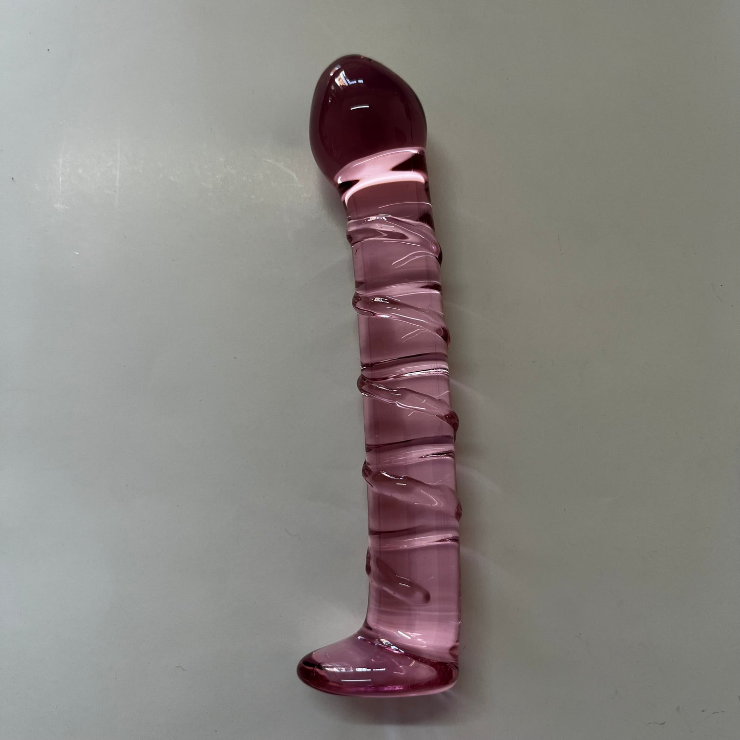 GLASS DILDO CLEAR PINK