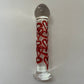 GLASS DILDO RED HEART CLEAR