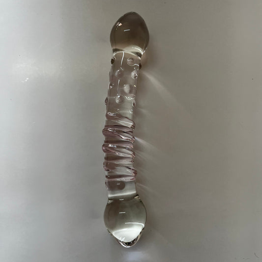 GLASS DILDO CLEAR DOUBLE SIDED