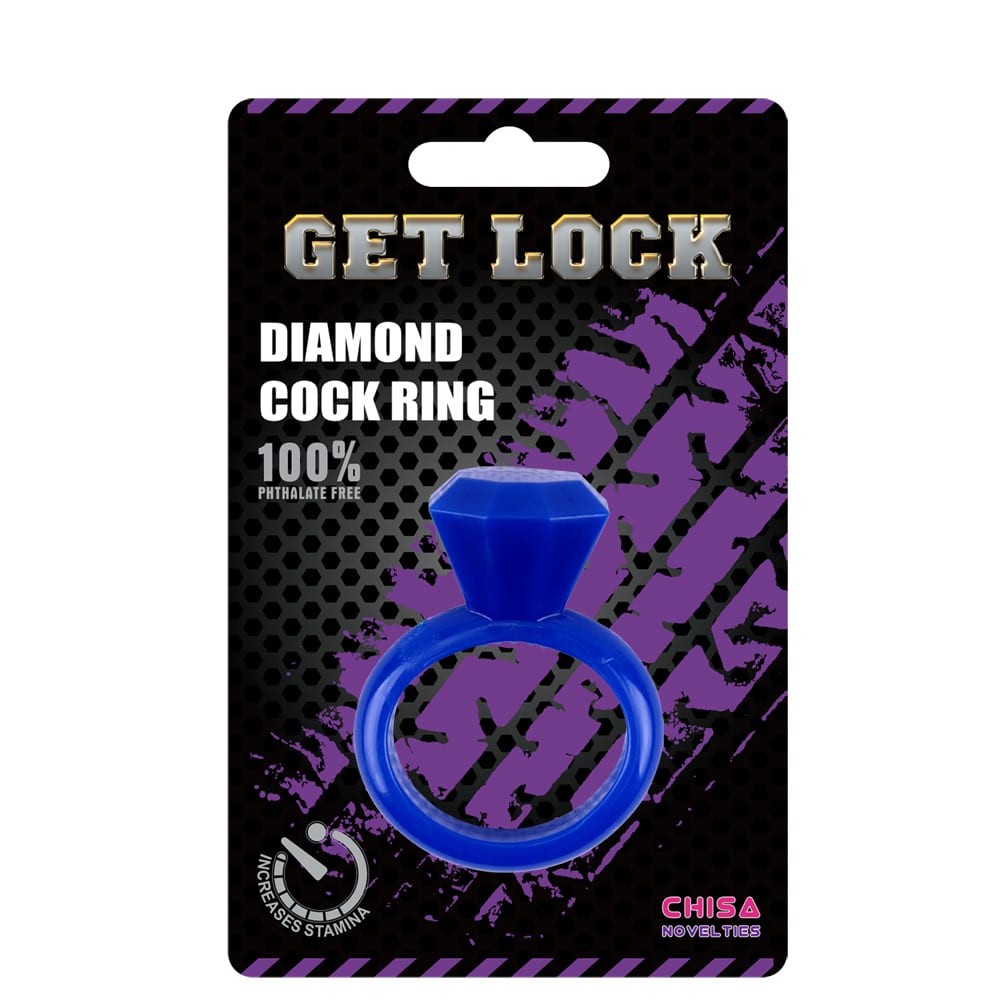 diamond cock penis ring blue