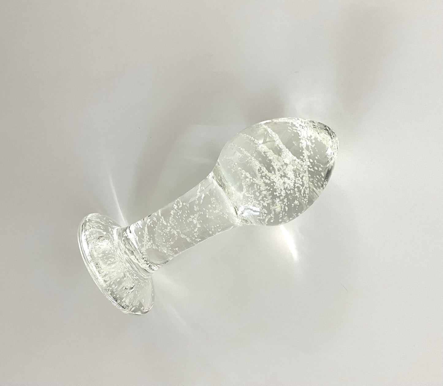 Glass Butt Plug Snow Bubbles