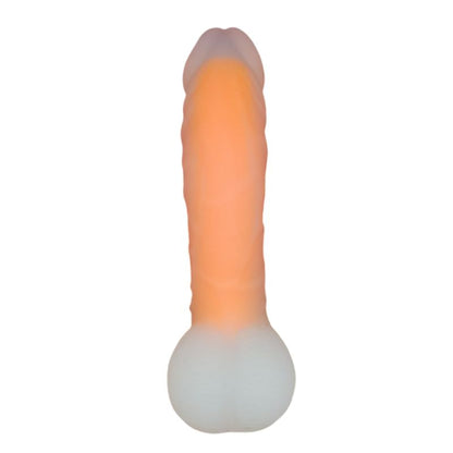 Liquid Silicone Dual Orange 15cm dildo with suction cup